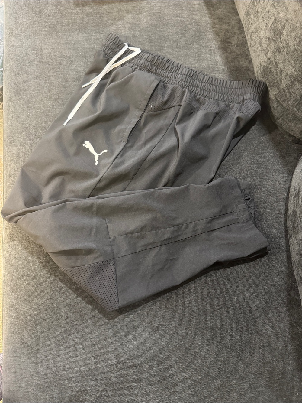 Puma Men's Black Training Joggers with White Logo